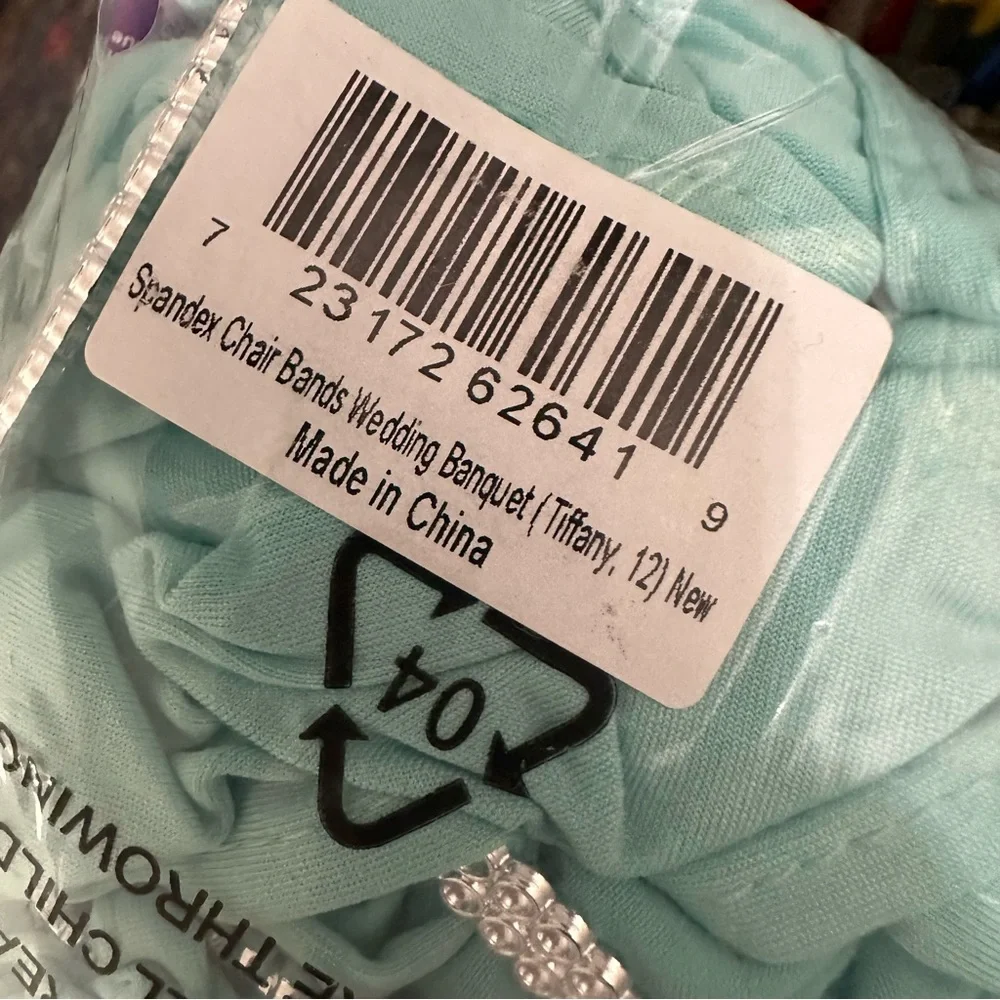 Pack of 12 Tiffany blue chairs sashes
